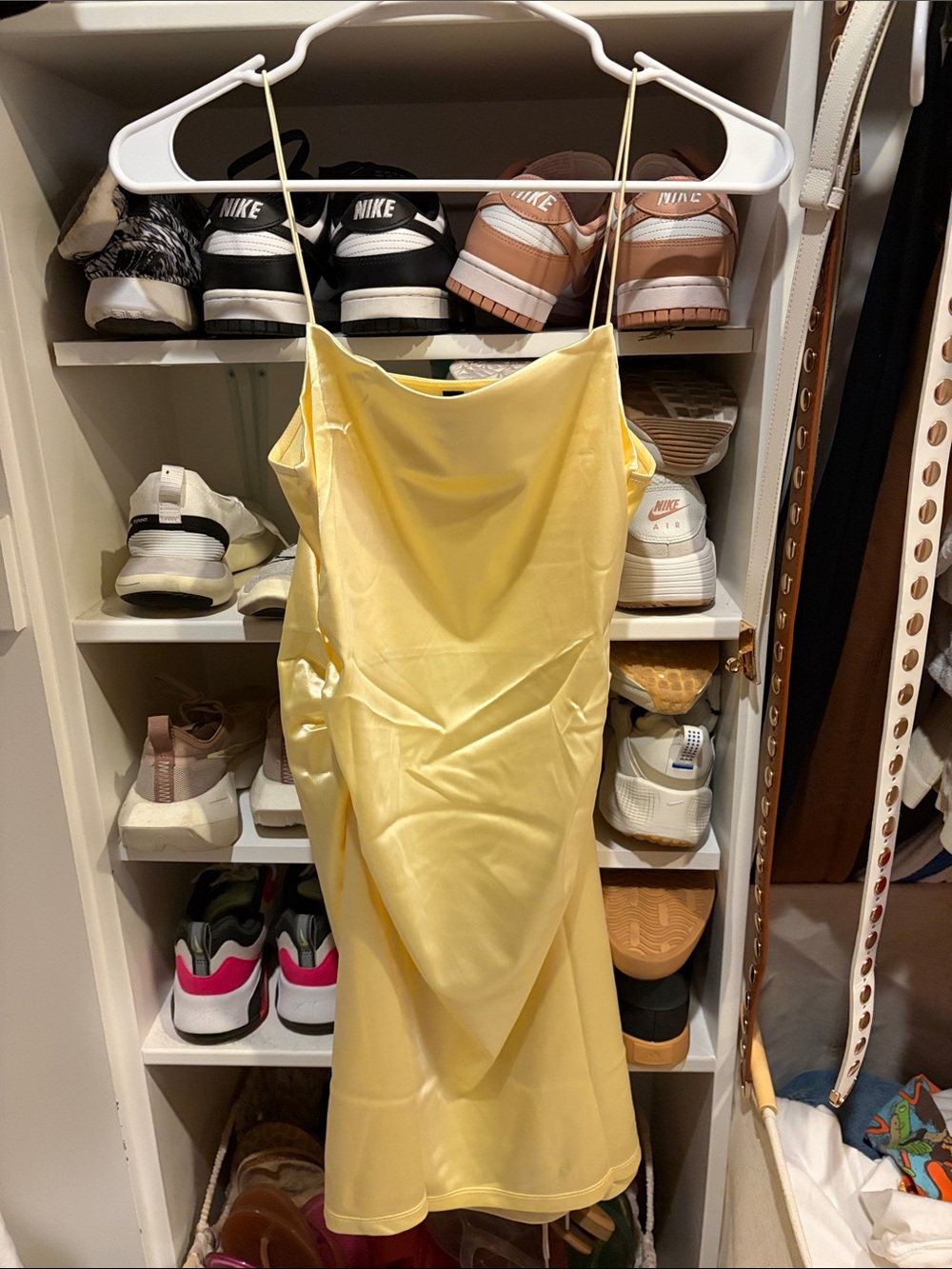 H&M Lemon Yellow Satin Mini Slip Dress